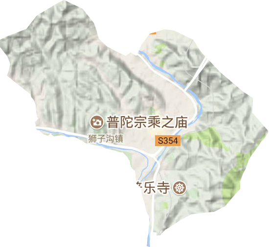 狮子沟镇地形地图