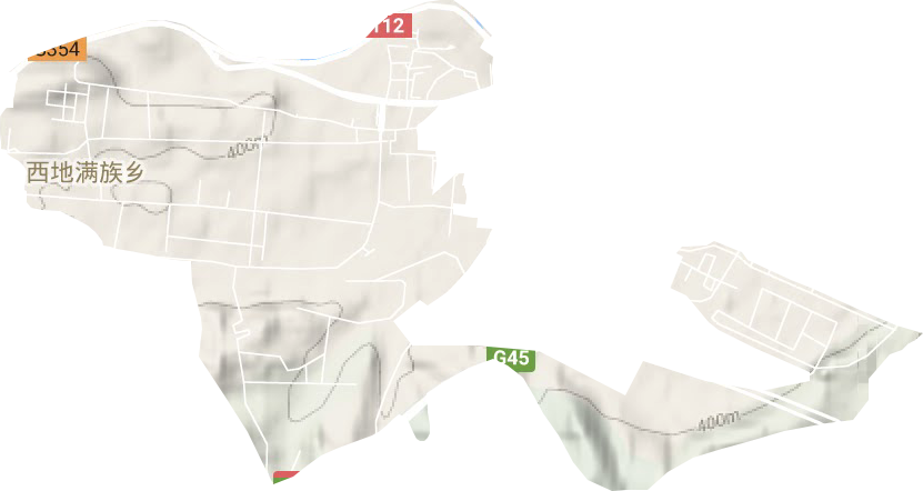 钢城街道地形地图