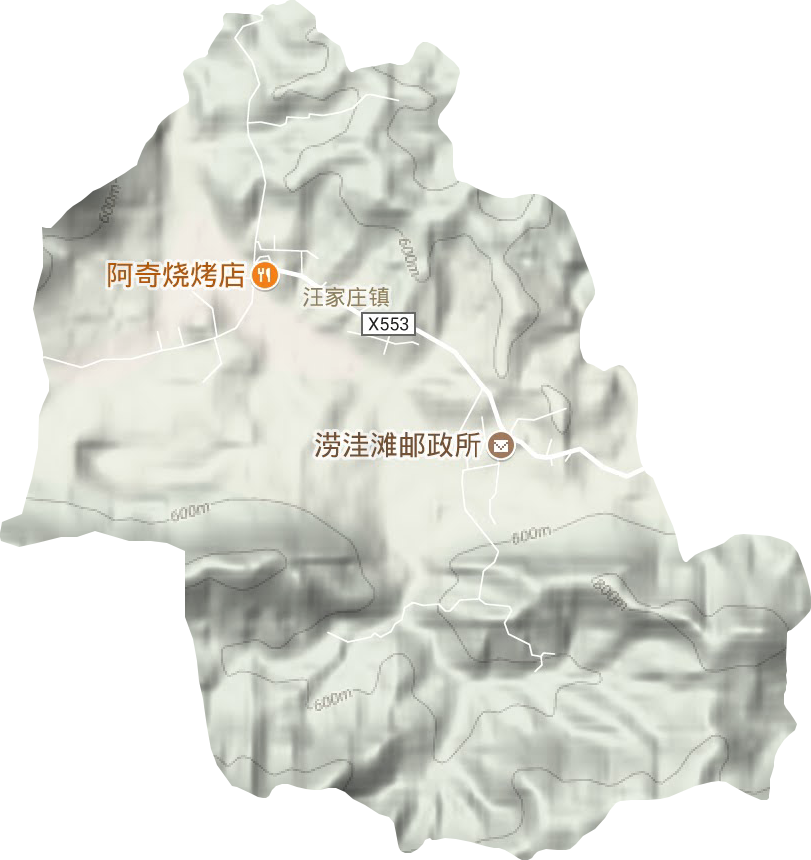 汪家庄镇地形地图