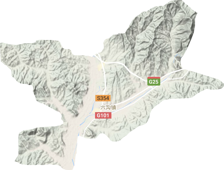 六沟镇地形地图