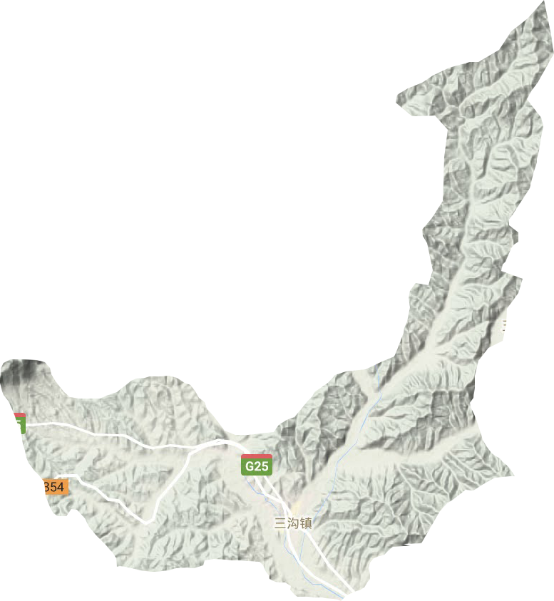 三沟镇地形地图