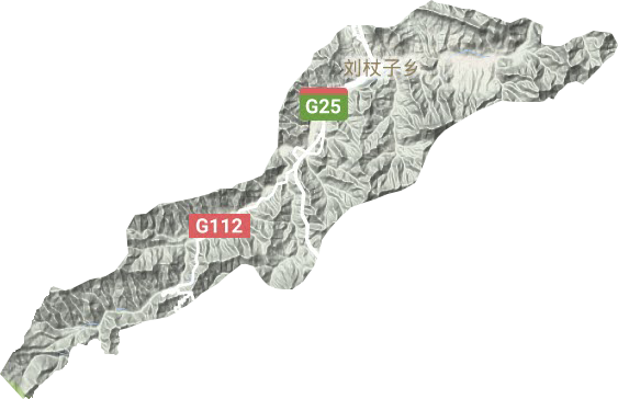 刘杖子乡地形地图