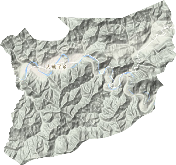 大营子乡地形地图