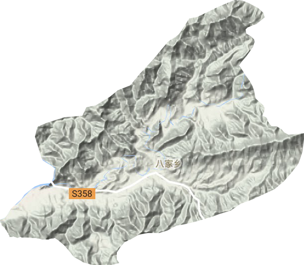 八家乡地形地图