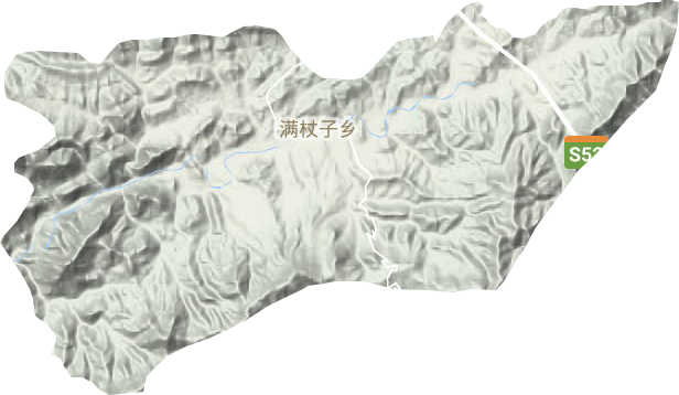 满杖子乡地形地图
