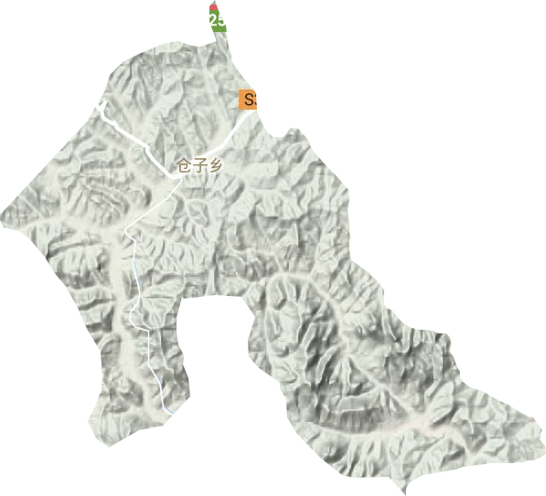 仓子乡地形地图