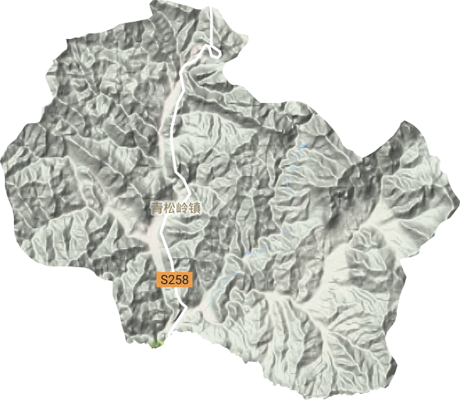 青松岭镇地形地图