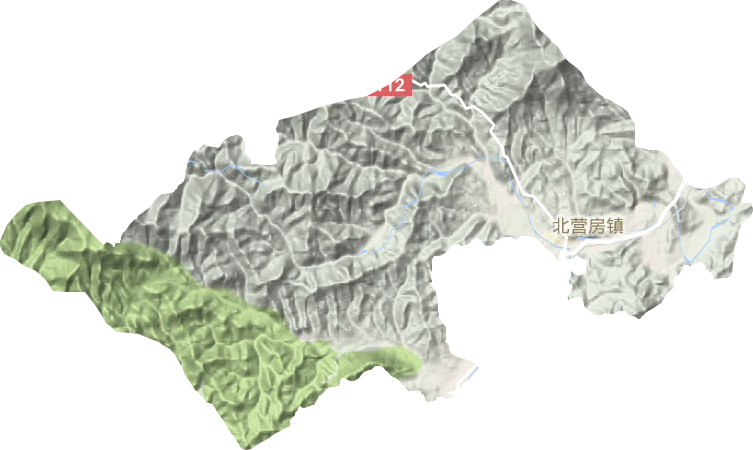 北营房镇地形地图
