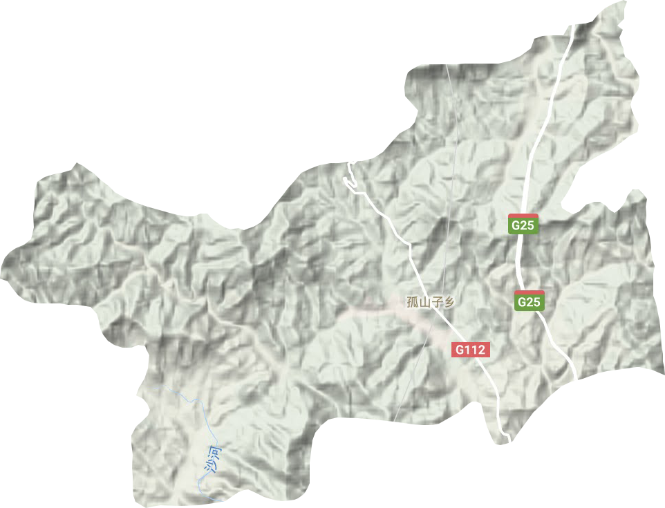 孤山子镇地形地图