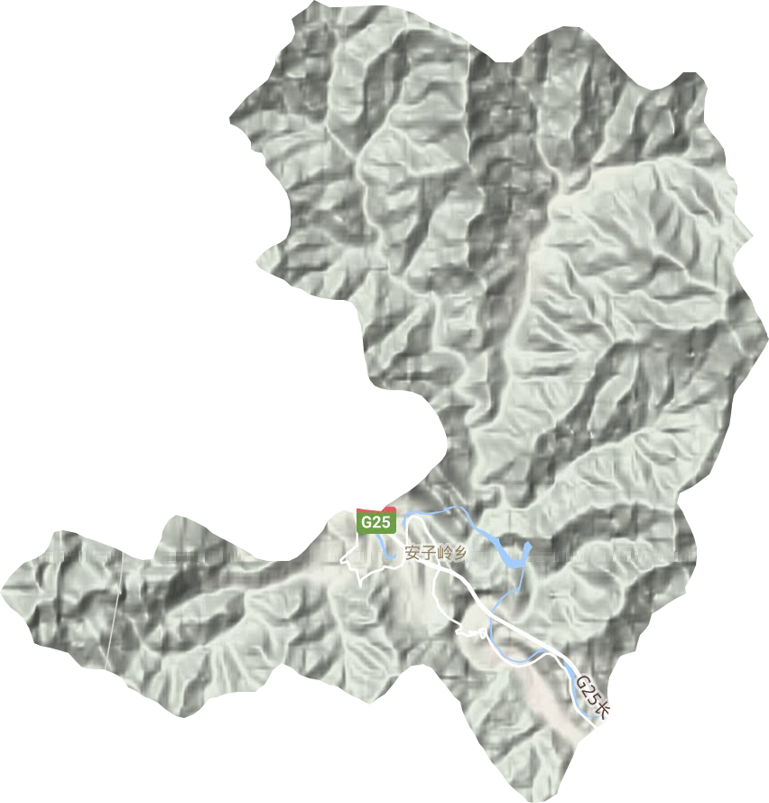 安子岭乡地形地图