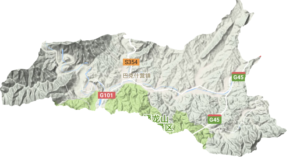巴克什营镇地形地图