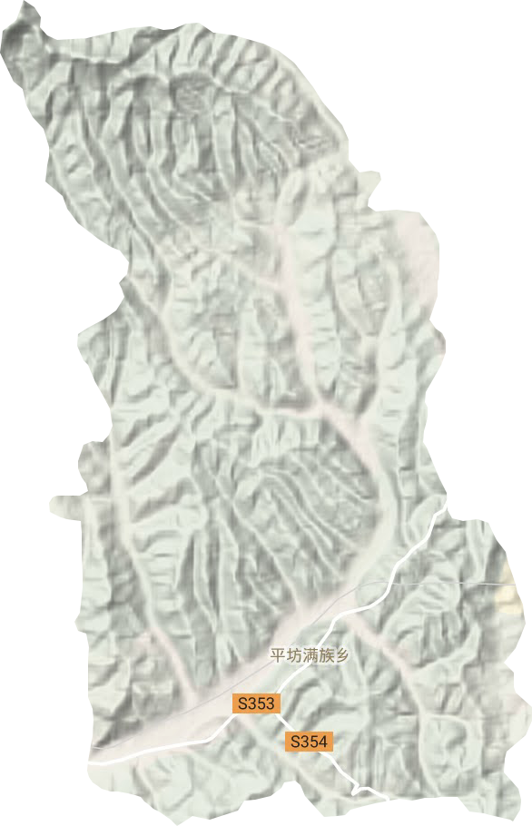 平坊满族乡地形地图