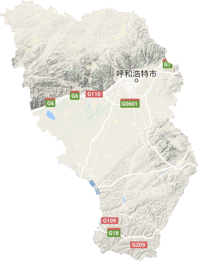 呼和浩特市地形地图
