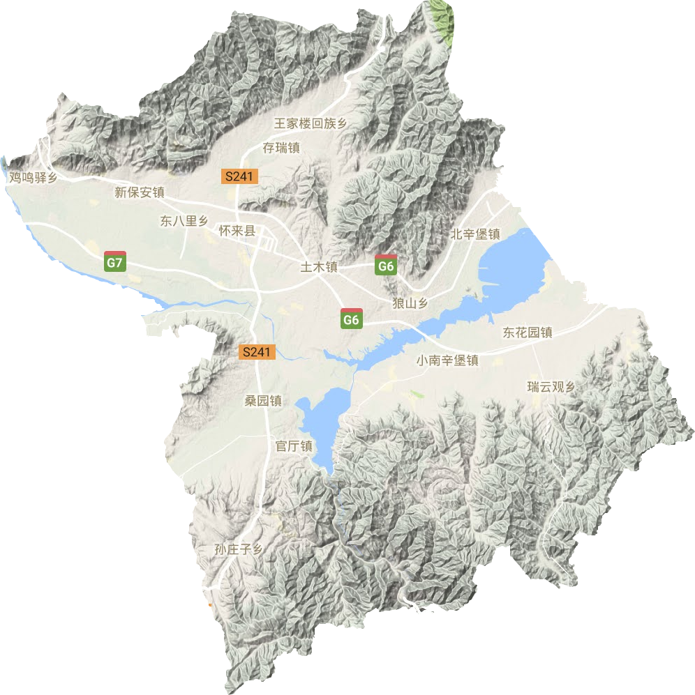 怀来县地形地图