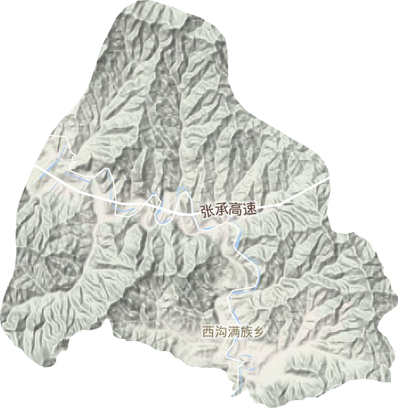 西沟满族乡地形地图