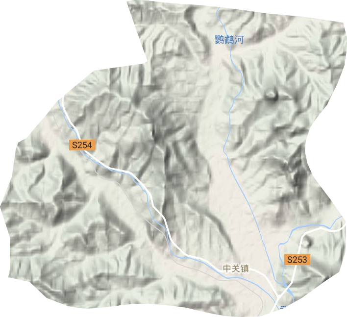 中关镇地形地图