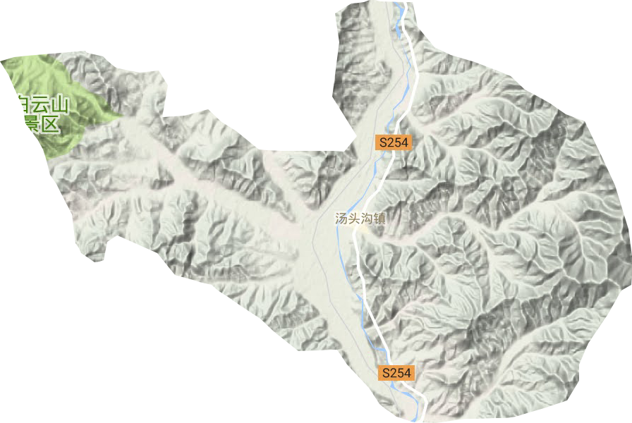 汤头沟镇地形地图