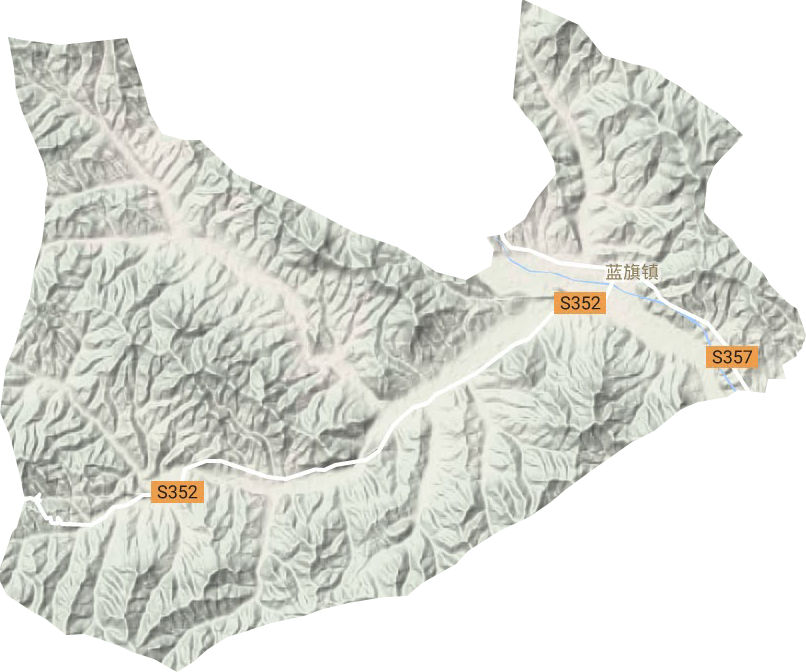 蓝旗镇地形地图
