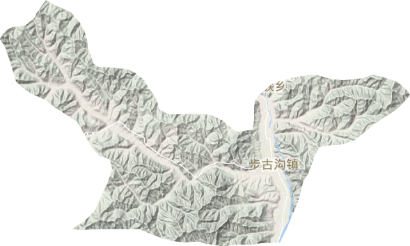 步古沟镇地形地图
