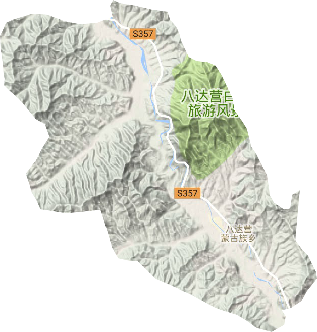 八达营蒙古族乡地形地图