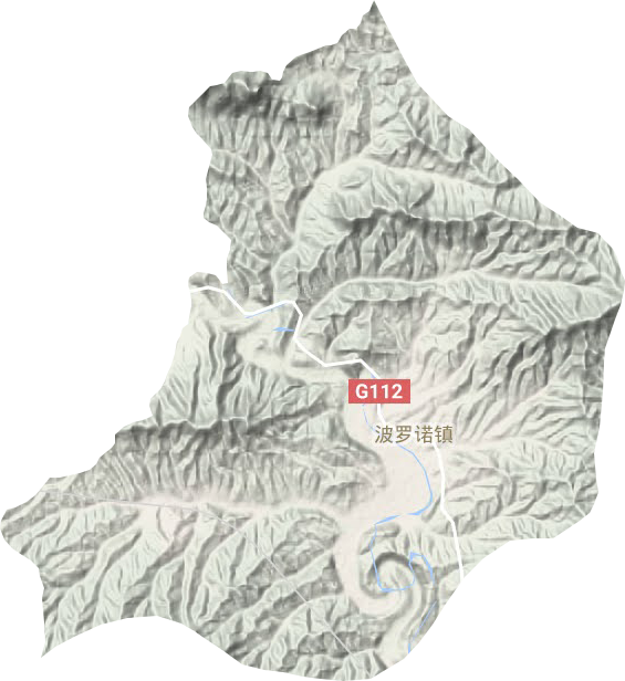 波罗诺镇地形地图