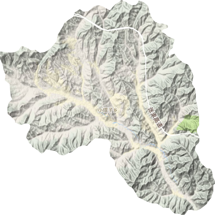 小坝子乡地形地图