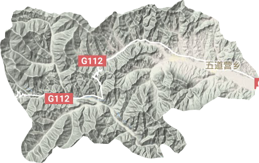 五道营乡地形地图