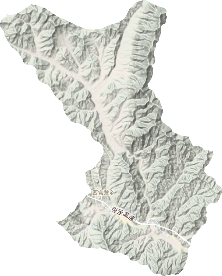 西官营乡地形地图