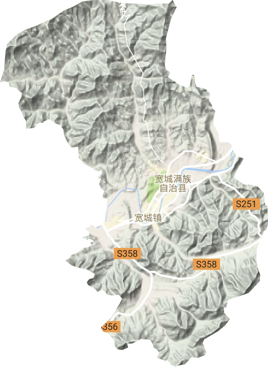 宽城镇地形地图