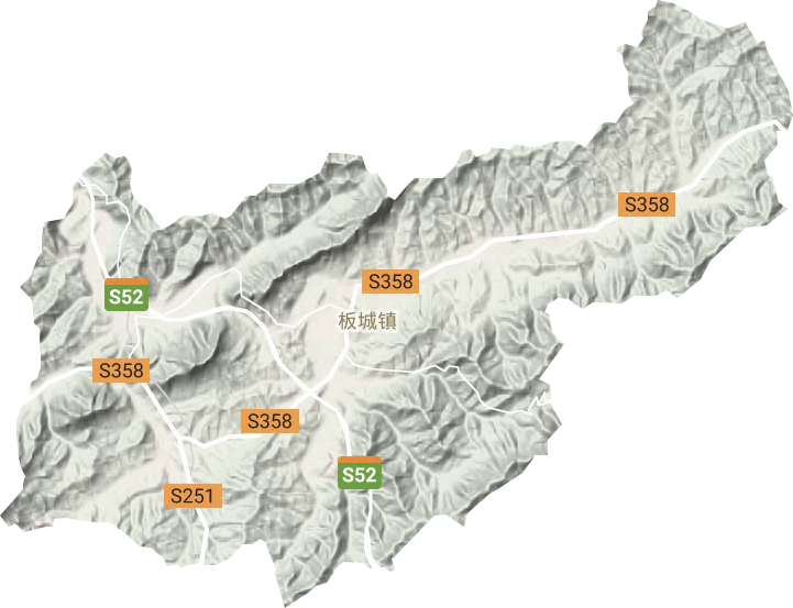 板城镇地形地图