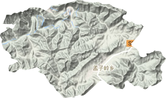 孟子岭乡地形地图