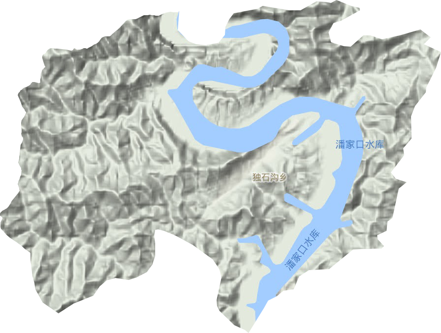 独石沟乡地形地图