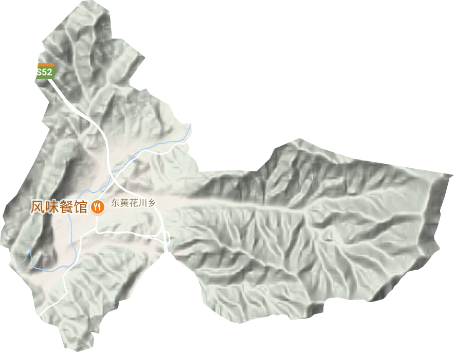 东黄花川乡地形地图