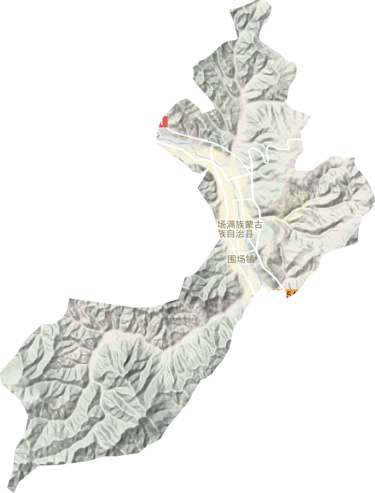 围场镇地形地图