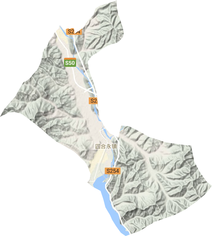 四合永镇地形地图