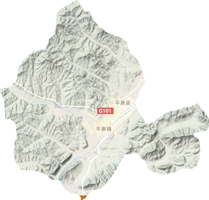 平泉镇地形地图