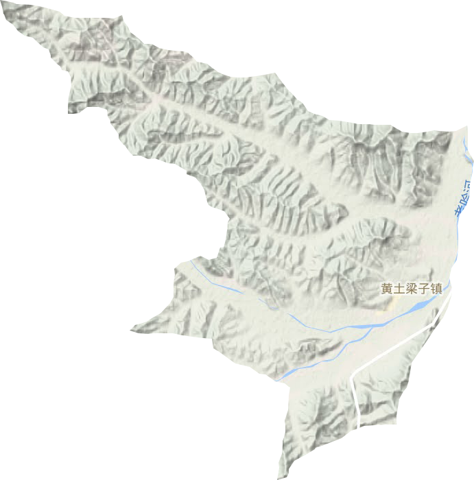 黄土梁子镇地形地图