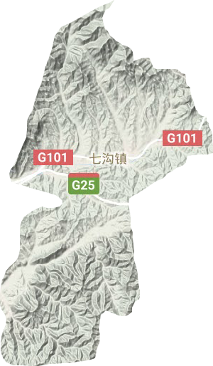 七沟镇地形地图