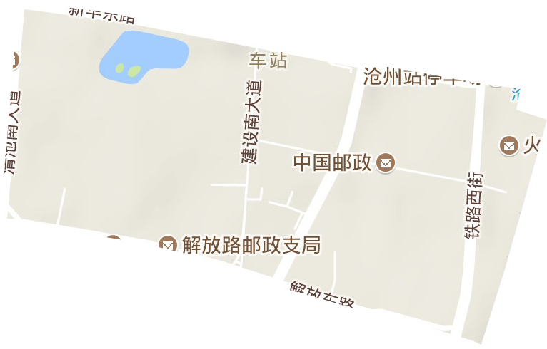 车站街道地形地图