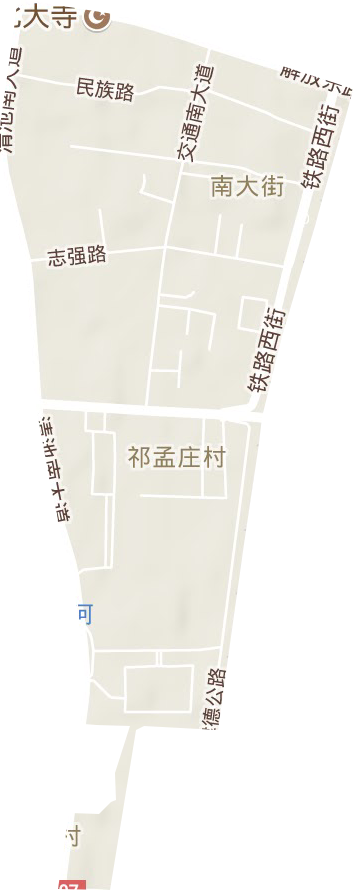 南大街街道地形地图