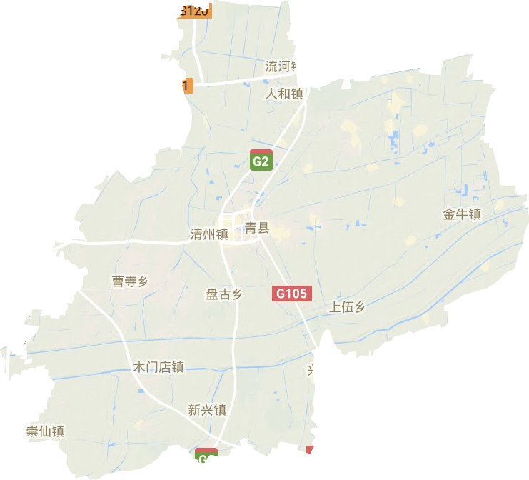 青县地形地图