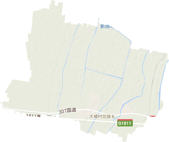 大褚村回族乡地形地图
