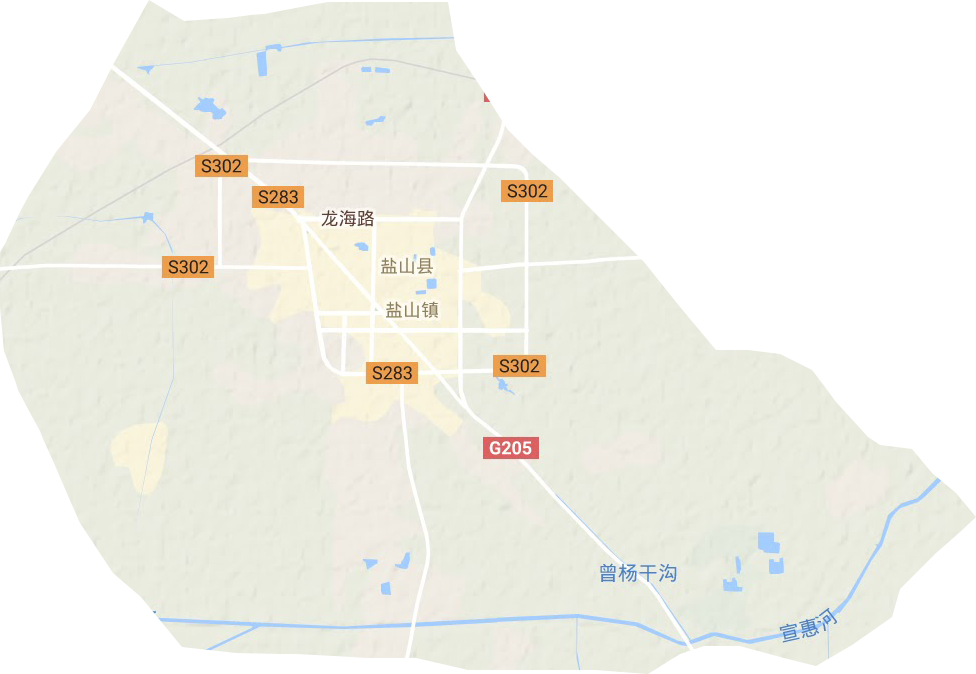 盐山镇地形地图