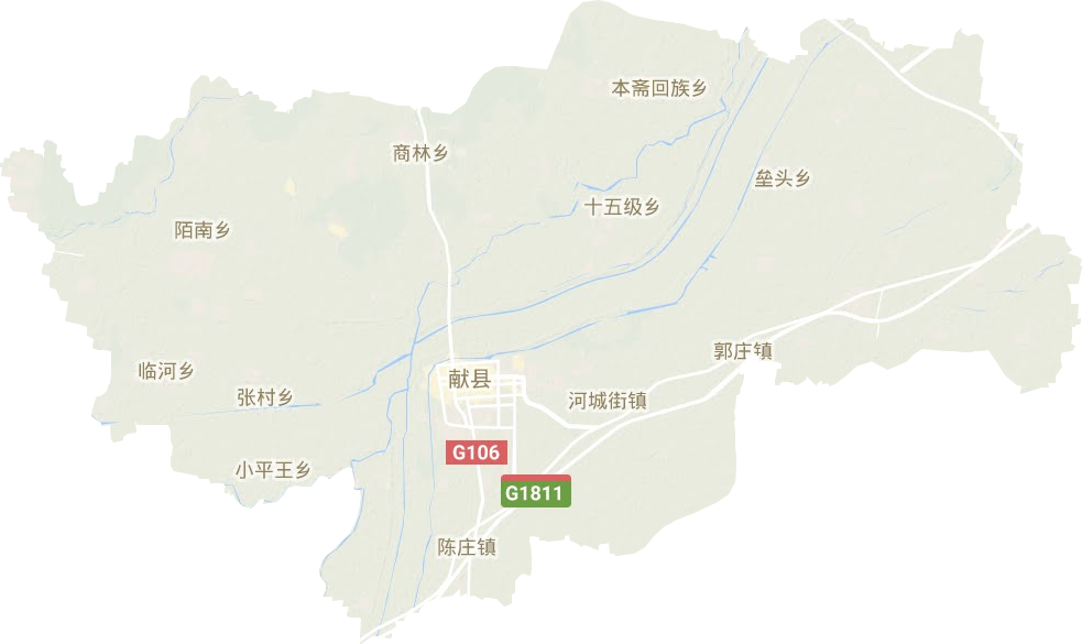 献县地形地图