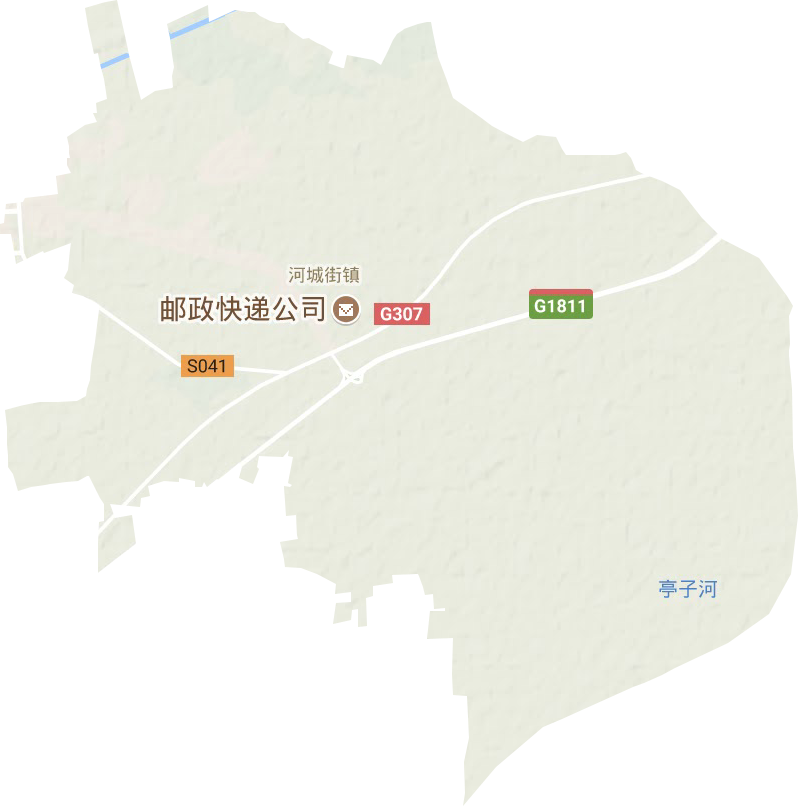 河城街镇地形地图