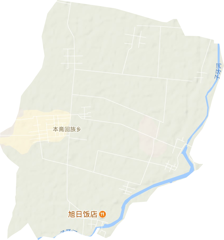 本斋回族乡地形地图