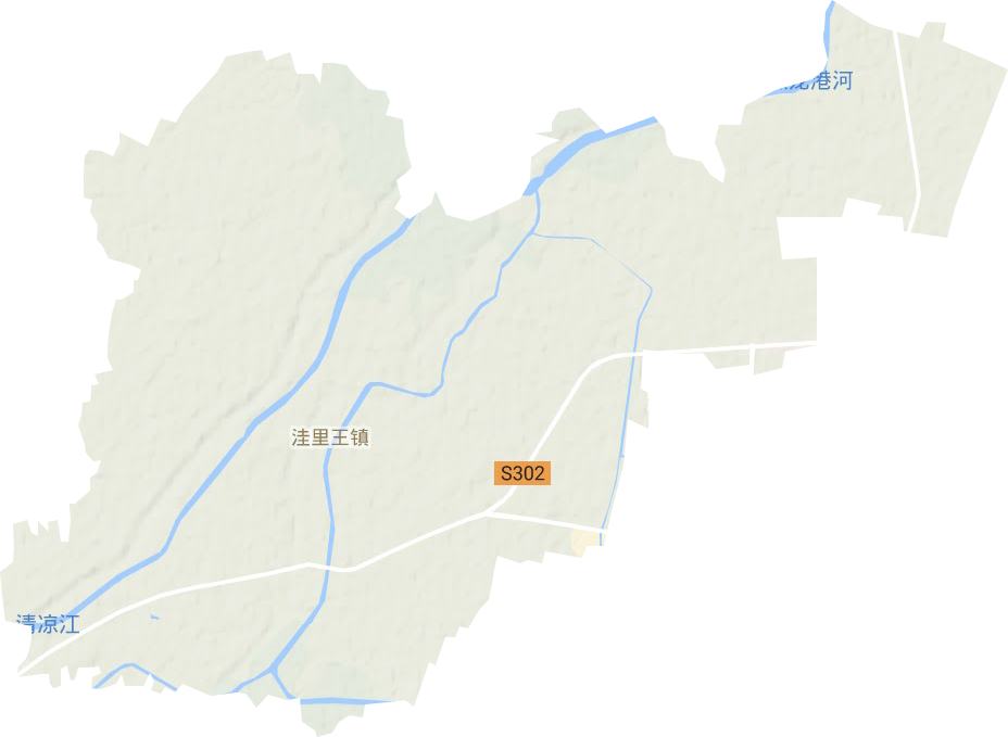 洼里王镇地形地图