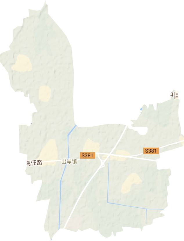 出岸镇地形地图