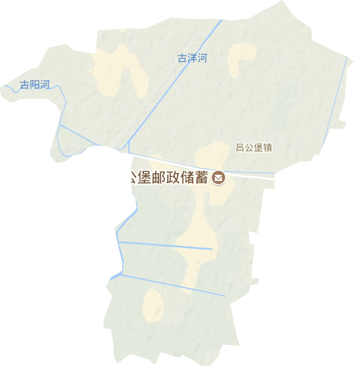 吕公堡镇地形地图