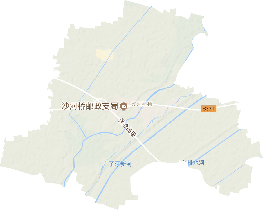 沙河桥镇地形地图